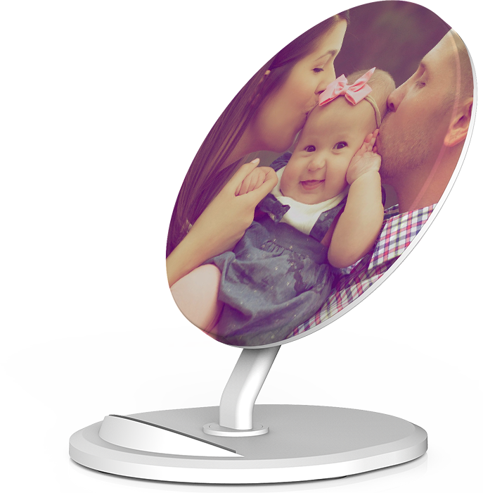 Personalized Qi Wireless phone charger with family photo